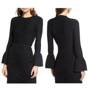 Rachel Parcell Flare Sleeve Crew Neck Sweater